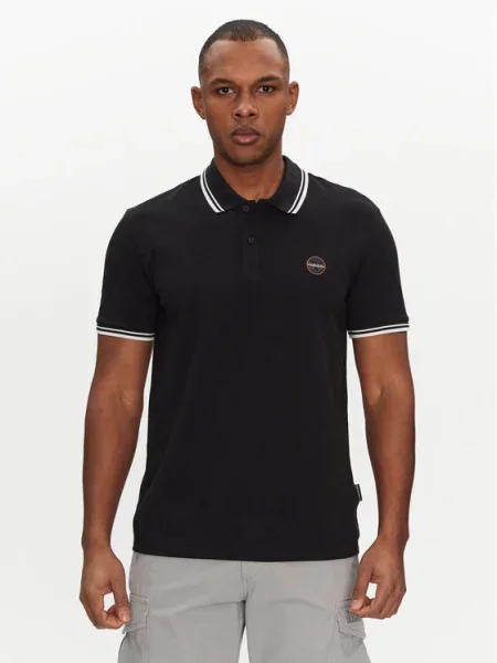 Napapijri Tricou polo E-Macas Negru alb