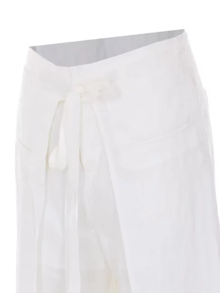 Hlače Ele s čipkom veze bijela