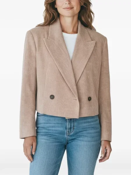 Decupat sacou Brunello Cucinelli de catifea cord maro