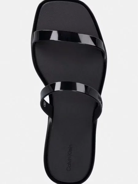 Calvin Klein női papucs JELLY SNDL DOUB BAR SHINY ST TPU fekete