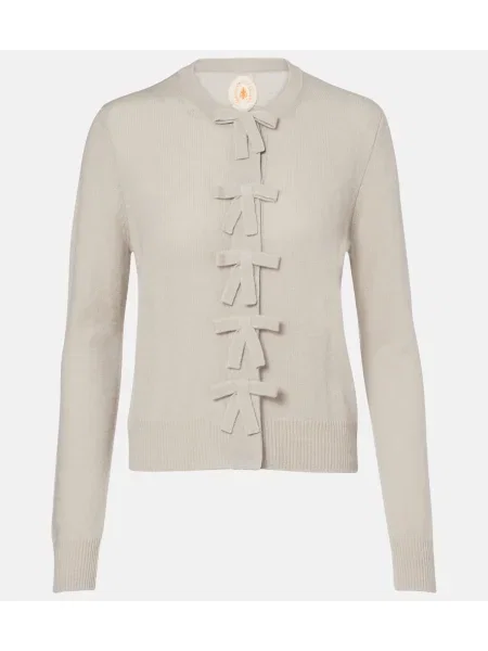 Kardigan Jardin Des Orangers z kokardką z kaszmiru szary