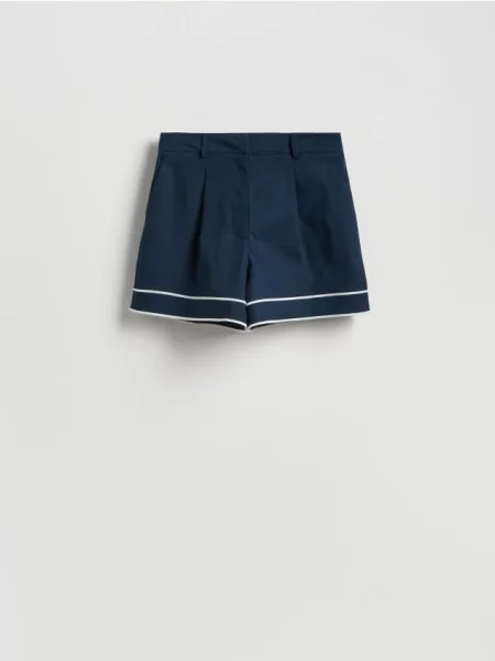 Reserved Pantaloni scurți cu cusătură contrastantă bleumarin