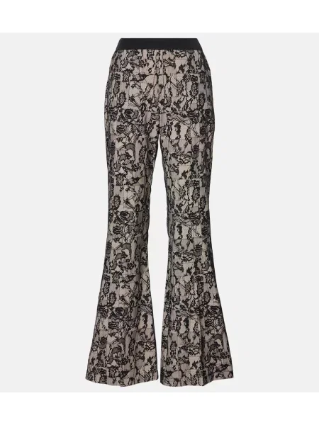 Hlače z razširjenimi rokavi Joseph s čipko na zvonec črna