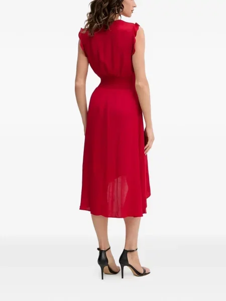 Rochie mini Morgan cu decolteu în V cu volane roșu