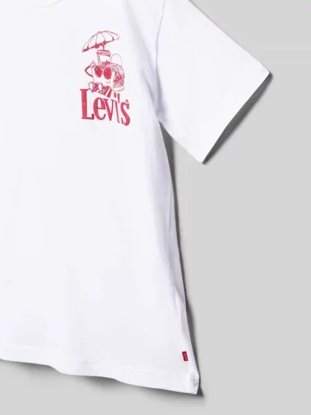 Damski t-shirt o kroju regular fit z mieszanka bawełny model LVB BURGER MEAL TEE' Levi's biała