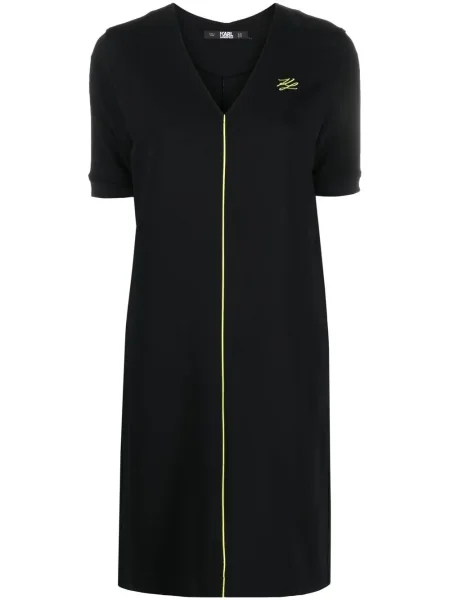 Rochie mini Karl Lagerfeld cu broderie cu decolteu în V de costum negru
