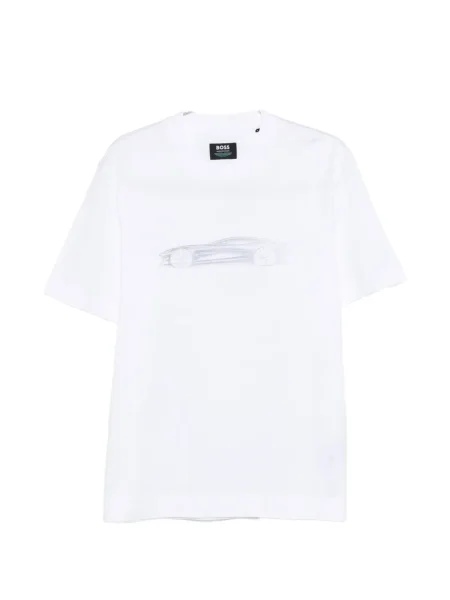 Tricou Boss cu imagine alb