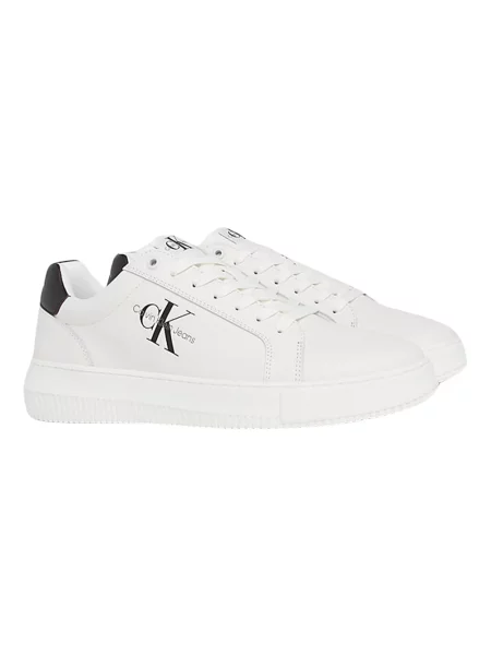 Trampki Calvin Klein Jeans z nadrukiem casual sznurowane białe