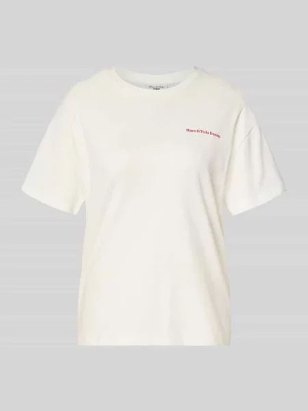 Koszulka o kroju relaxed fit z czystej bawełny Special Drop Marc O'polo Denim biała