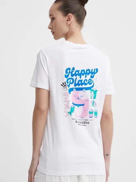 Koszulka Kaotiko Washed Happy Place white biała