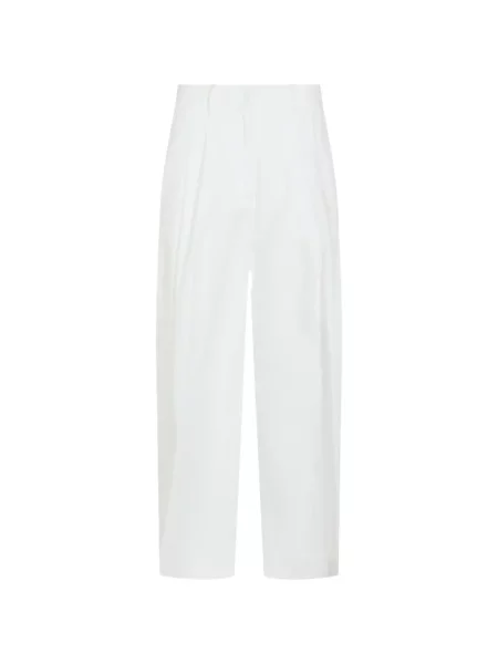 Pantaloni plisați Moorer alb