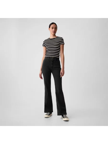 Παντελόνια GAP Denim Pants Flare Basic Black μαύρο