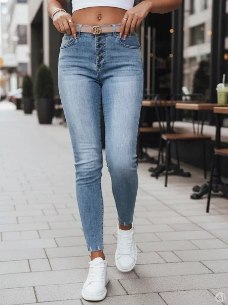 Spodnie jeansowe skinny wysoki stan DERMIX Dstreet