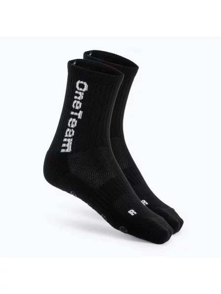 Șosete de fotbal pentru copii OneTeam Precision Grip non-slip black negru