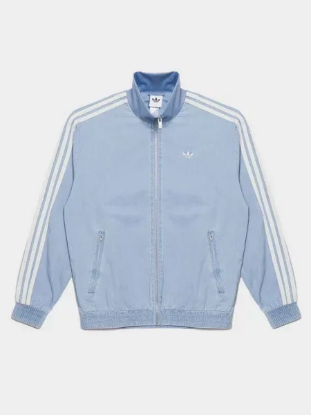 Adidas Originals Džínová Bunda Adidas Originals Summer Glow Denim Firebird tmavě modrá bílá