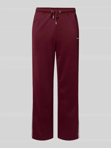 Spodnie typu track pants o szerokim kroju z aplikacją logo model ‘Viro’ Pegador bordowe