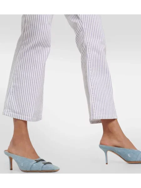 Cropp blugi evazați Frame cu dungi alb