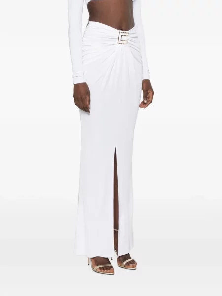 Fusta maxi Elisabetta Franchi cu volane alb