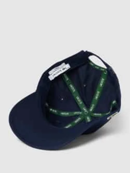 Lacoste czapka z daszkiem granatowy gładka niebieska