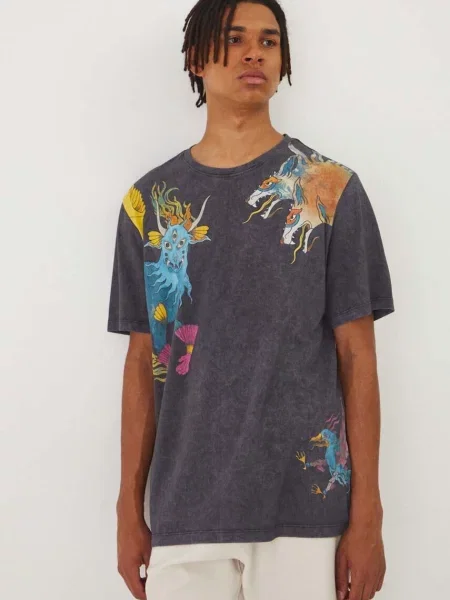 Тениска Medicine с принт сиво