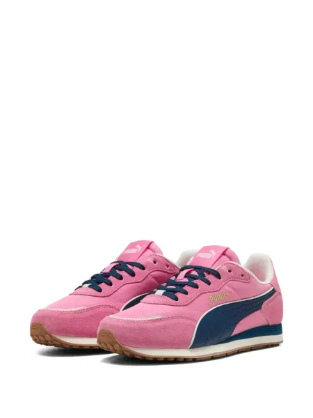 Sneakers Puma Suede με κορδόνια με δαντέλα ροζ