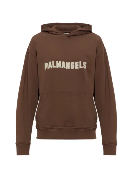 Hanorac cu glugă Palm Angels cu imagine maro