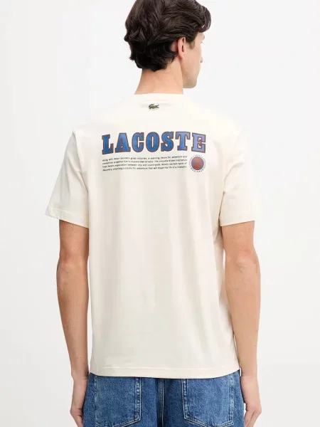 Lacoste tricou din cu imprimeu bej