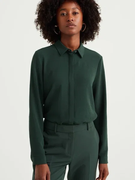 WE Fashion Bluză închis verde