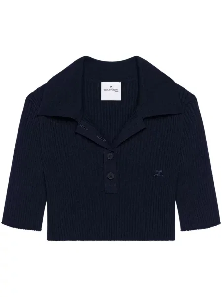 Polo Courreges tricotate albastru