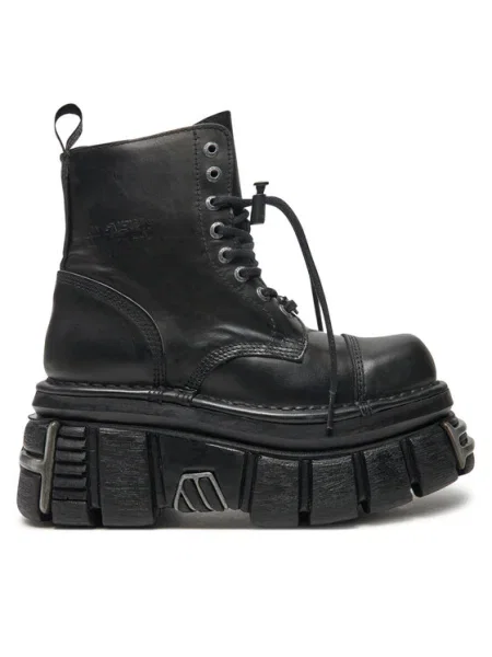 Kožené čižmy New Rock čierna