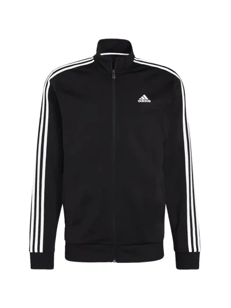 Tricou polo Adidas cu dungi alergare cu autograf negru