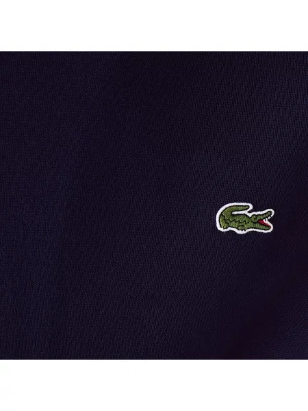 Lacoste Monochromatyczny Sweter Z Okrągłym Dekoltem granatowy