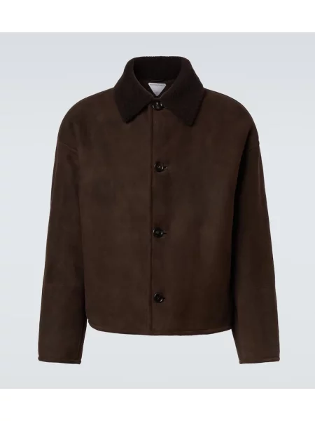 Usnjena jakna Bottega Veneta rjava