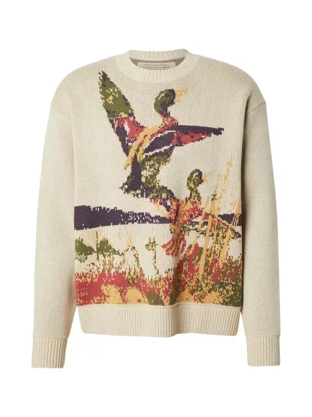 Abercrombie & Fitch Pulover DUCK grej / oliv / mov închis / pastel roșu