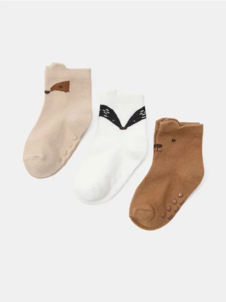 Sinsay Ponožky s motivem zvířat 3 pack vícebarevná