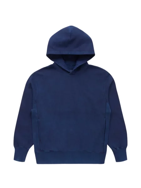 Pletená mikina s kapucí Blue Blue Japan modrá