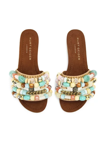 Kurt Geiger London natikači Southbank Beaded Flat rjava