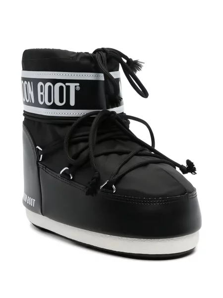 Čizmice Moon Boot s vezicama s čipkom s autogramom crna