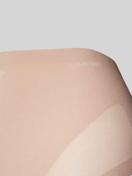 Stringi z nadrukiem z logo Calvin Klein Underwear beżowe