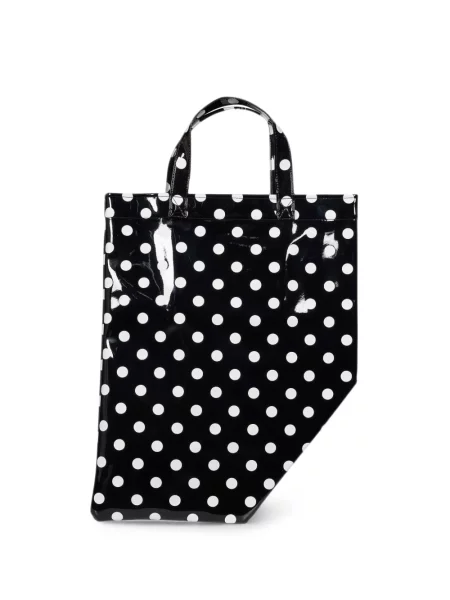 Geantă shopper Comme Des Garçons cu buline asimetrică negru