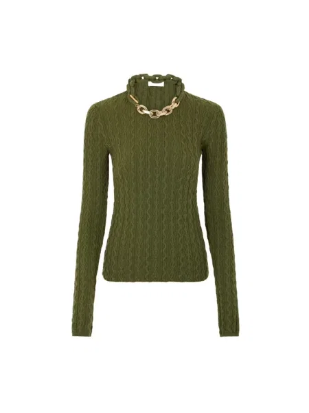 Sweter Rabanne z kaszmiru zielony