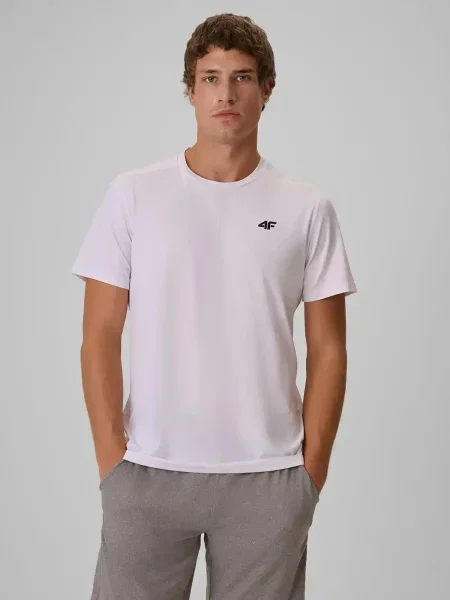 T-shirt treningowy z wykończeniem szybkoschnącym 4F biała