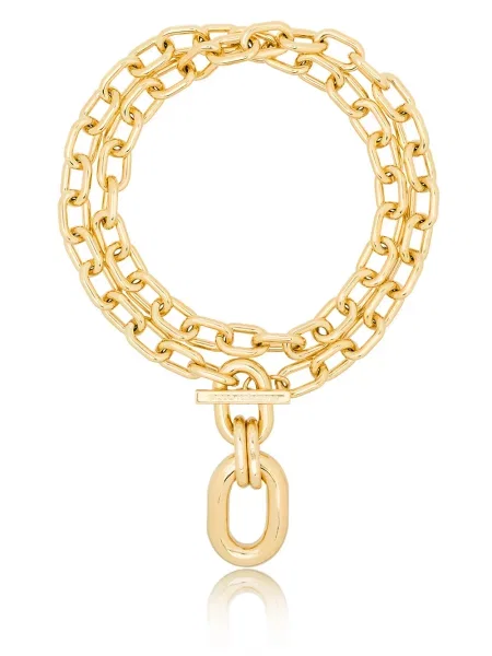 Naszyjnik Paco Rabanne kopertowy pleciony żółty