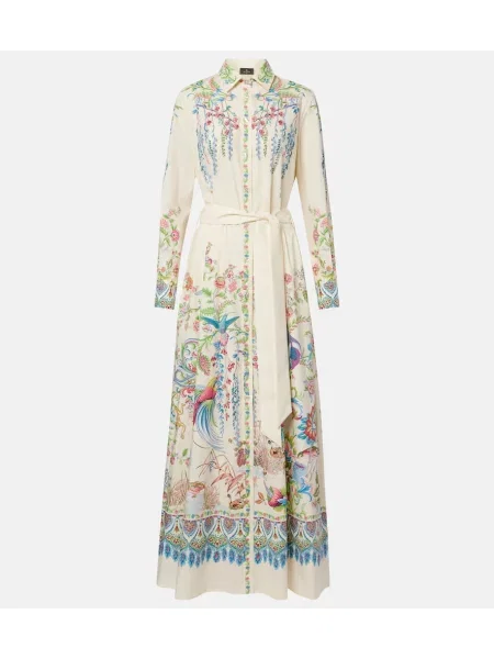 Rochie tip cămașă Etro cu imagine de costum alb