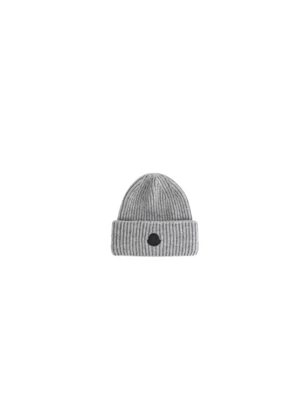 Czapka Moncler z kaszmiru szara