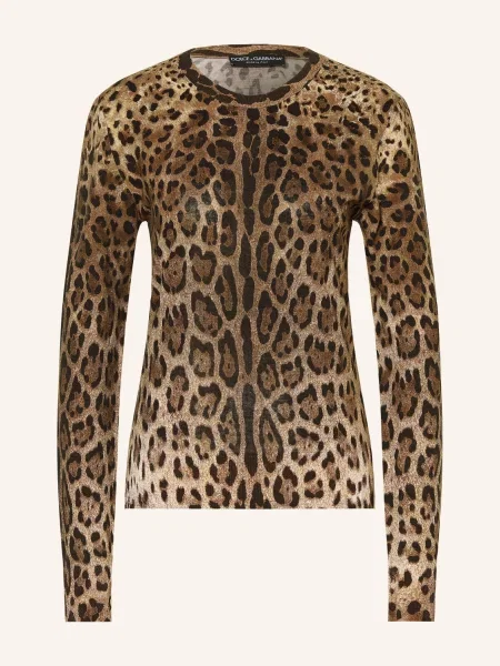 Dolce & Gabbana Tričko S Dlouhým Rukávem tmavě / světle hnědá