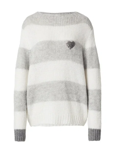 MORE & MORE Pulover gri alb