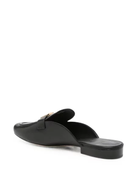 Papuci tip mules Tory Burch cu autograf negru