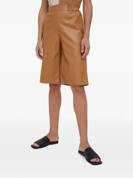 Pantaloni scurți Sisley din piele maro