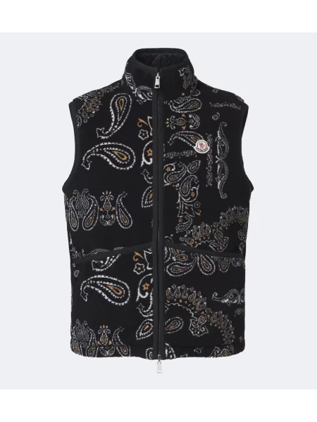 Reversibil vestă Moncler cu model paisley negru